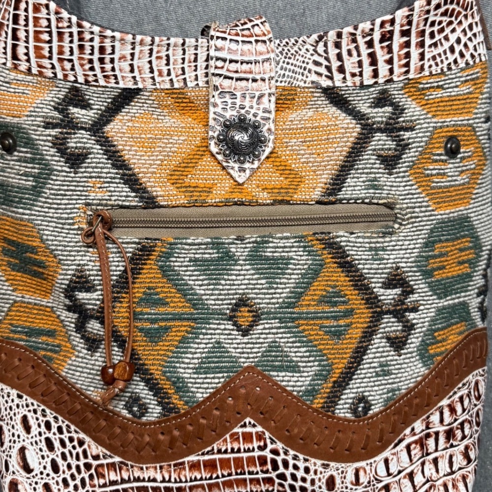 Myra Bag Crossbody Bag‎ Seneca Springs Southwestern Canvas Leather Multi-Color - Picture 3 of 11